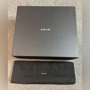 Amiri Empty Shoe Box 12.75” x 11.25” x 5” & Dust Bag 15” x 16.75” Black